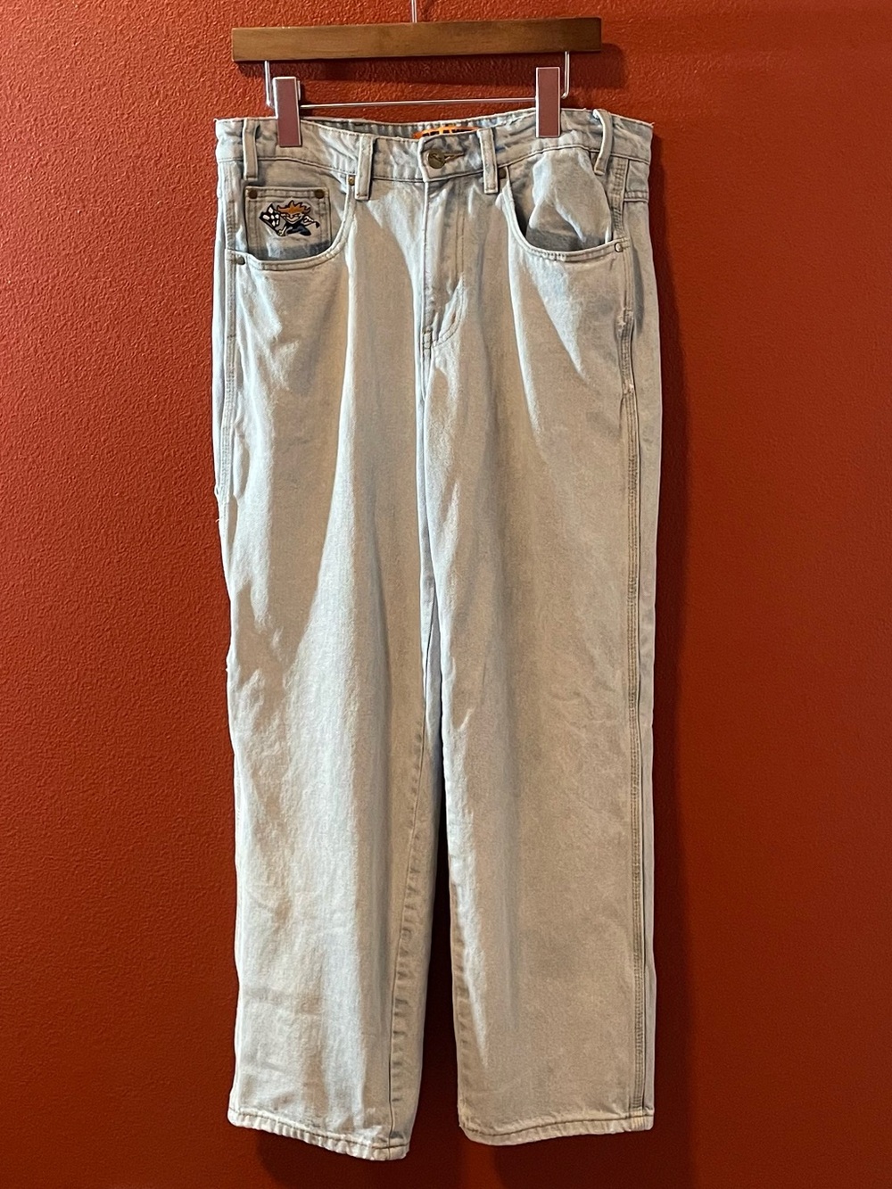 Butter Worldwide Inc Men’s Embroidered Relaxed Loose Fit Y2K Jeans